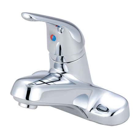OLYMPIA FAUCETS Single Handle Bathroom Faucet, Compression Hose, Centerset, Chrome, Flow Rate (GPM): 1.2 L-6161H